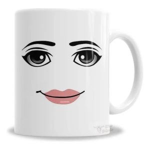 Caneca Porcelana Personalizada Roblox Woman Face Gamer