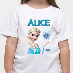 Camiseta FROZEN Personalizada com NOME - Infantil e Criança #ZLprint - Princesas Disney