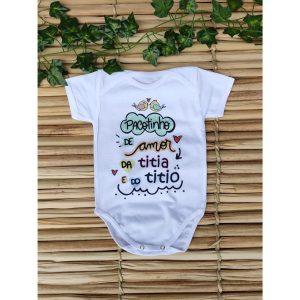 Body Roupa de Bebê Frase Pacotinho de Amor da Titia e do Titio