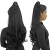 Cabelo Aplique Preto Liso Grande Rabo De Cavalo Organico