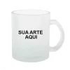 Xicara de Vidro Jateado Personalizado ou Liso - Sua ideia foto logo arte frase aqui - Copo Caneca Vidro Chopp Cerveja