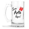 Caneca de Vidro Personalizada ou Lisa - Sua ideia foto logo arte frase aqui - Copo Xicara Vidro Chopp Cerveja
