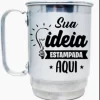 Caneca de Alumínio Jateado Personalizado ou Liso - Sua ideia foto logo arte frase aqui - Copo Xicara