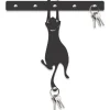Quadro Porta Chaves Gato Pendurado Mdf 3mm Vazado 20x20 Cor Preto Fosco
