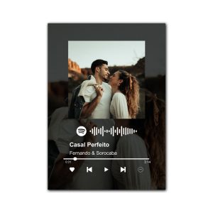 Placa Spotify de Mesa Personalizado Tamanho 10x14 cm - COM SUPORTE