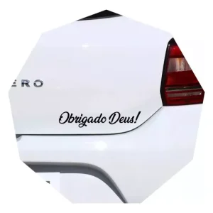 Adesivo Obrigado Deus Frase 20cm