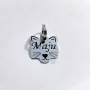 Pingente Plaquinha Plaqueta Pet Cachorro Gato Personalizado Cor Prateado