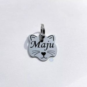 Pingente Plaquinha Plaqueta Pet Cachorro Gato Personalizado Cor Prateado