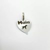 Pingente Plaquinha Plaqueta Pet Cachorro Gato Personalizado Cor Prateado Coração
