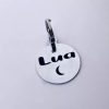 Pingente Plaquinha Plaqueta Pet Cachorro Gato Personalizado Cor Prateado Redondo