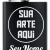 Cantil Inox Porta Whisky Personalizado Nome Logo Time