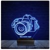 Luminária Abajur de acrílico Câmera fotográfica