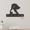 Porta Chaves Gato e Cachorro MDF Preto Fosco