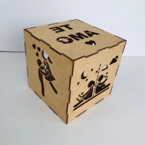 Cubo Box Luminária Te Amo para namorados - Personalizada com sua frase em mdf 3mm incluso já o led