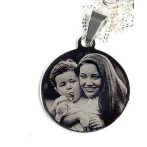 Dia dos Namorados- Corrente Prata com Pingente Personalizado com foto - Gravação de Foto - FOTOGRAVAÇÃO A Laser - PRESEN