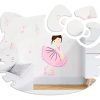 Espelho Acrilico Hello Kit Gatinha Infantil Prata
