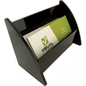 Porta Cartão De Visita Preto Mesa Balcão Acrílico