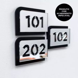 Placa Número Porta Apartamento 8x5 Em Acrílico 3d