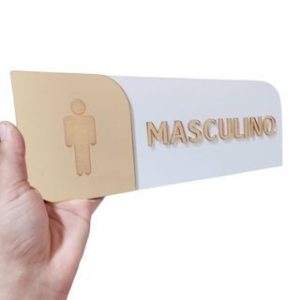 Placa Indicativa 100% acrílico/Placa de porta Sinalização em Acrílico Espelhado Banheiro 100% Acrílico, vários modelos!
