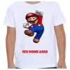 Camisa Estampada Infantil Personalizada Camiseta Mário Bros