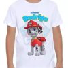 Camiseta Branca Infantil Patrulha Canina Marshall C/ Nome