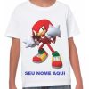 Camisa Estampada Infantil Personalizada Knuckles Sonic
