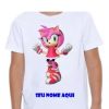 Camisa Estampada Infantil Personalizada Sonic Amy Rose