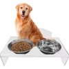 Comedouro Premium Duplo para Ração de Cães em Acrílico