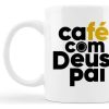 Xicara Estampa Cafe Com Deus Pai Presente Criativo Especial