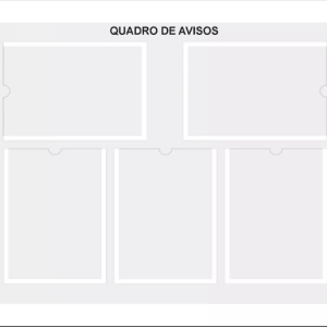 Quadro de aviso e gestão em mdf e acrilico com 5 Displays A4 hv
