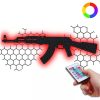 Rifle Ak 47 Luminária Rgb Setup Gamer Placa Luminosa