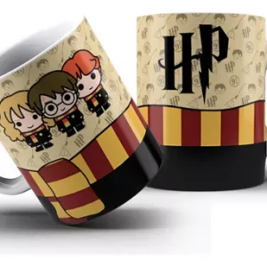 Caneca Harry Potter Cartoon - Branca, Personalizada, Ideal para Presente