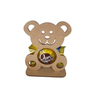 Kit 25 peças Porta bombom urso em MDF lembrancinha festas.