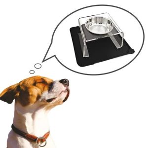 Comedouro P/ Gato Elevado Individual Pet Acrílico Pote Inox
