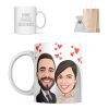 Caneca Personalizada com Caricatura em Porcelana Presente Natal Para Namorados Casal Criativo
