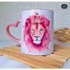 Caneca xícara Copo Personalizada Seja Forte e Corajosa com Leão Cerâmica Louça