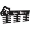 Porta Medalhas Bicileta bike corrida Preto Suporte MDF Personalizado Ganchos Expositor com Nome