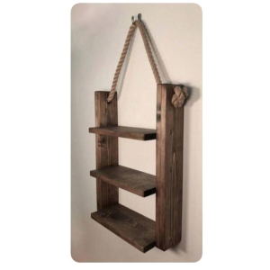 Prateleira de parede e corda decoração parede