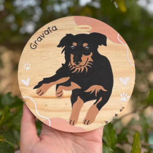 Placa pinus personalizada foto do pet