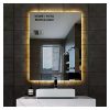 Espelho Lapidado Retangular 90x90cm Com Led Atrás E Touch Personalizado