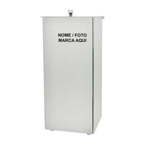 Cesta De Lixo Banheiro Quadrada Tampa Aço Inox prata Polido Personalizado