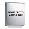 Dispenser Toalheiro grande Nobre Polido Metal Cromada inox prata Personalizado Nome