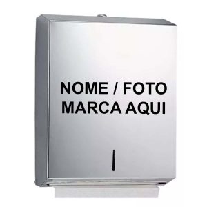 Dispenser Toalheiro grande Nobre Polido Metal Cromada inox prata Personalizado Nome