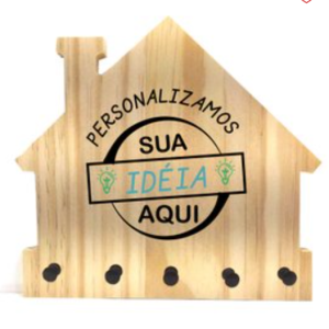 Porta Chaves em madeira pinus formato de casa personalizado