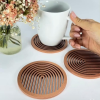 Porta copos em mdf moderno em U