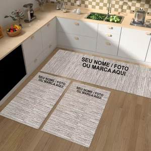 Tapete De Cozinha Mosaico Personalizadso 1 passadeira e 2 capachos