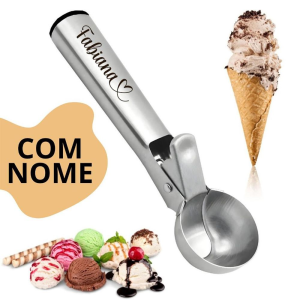 colher sorvete personalizado personalizado  inox inoxidavel