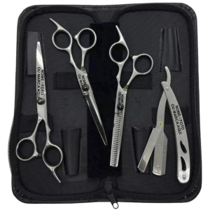 Kit 3 Tesoura Profissional Fio Navalha Laser Desfiadeira Personalizado com nome