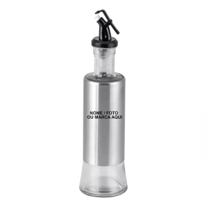 Dispenser Em Vidro Inox Azeite Chef Galheteiro Azeiteira Personalizado nome marca