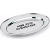 Travessa Oval Rasa Inox 22cm Porção Bar Personalizado Nome Foto Marca